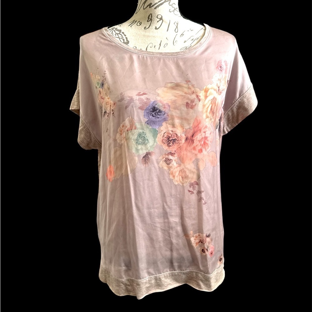 Simply Vera Wang Floral Print Burnout Top